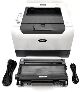 Brother HL-5250DN (10-30K) pełen toner 100%, kable