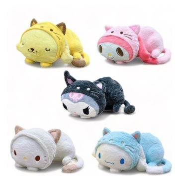 Плюшевый талисман Куроми в костюме лежащего кота, 35 см.