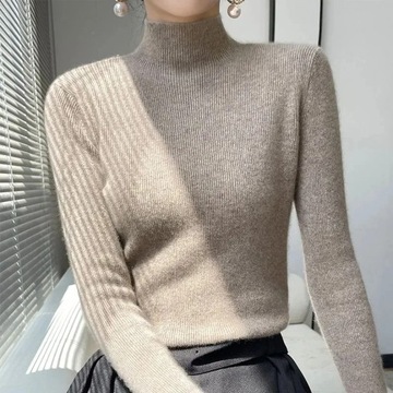 Осенне-зимний толстый вязаный свитер Женская мода