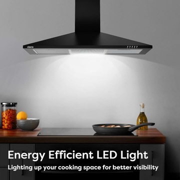 Черная кухонная вытяжка CIARRA 90см, настенная, модель CBCB9201-B