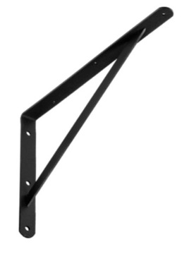 WSPORNIK PÓŁKI STALOWY WZMOCNIONY CZARNY 40x25 cm