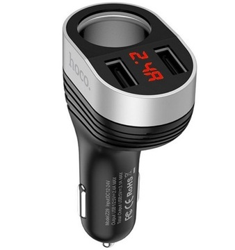 ROZDZIELACZ ROZGAŁĘŹNIK ZAPALNICZKI LCD 12-24v USB