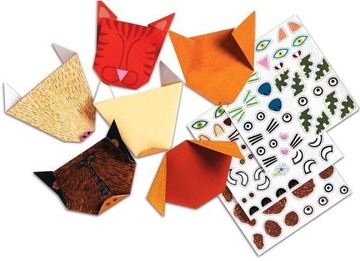 Origami z naklejkami Zwierzaki Zestaw Kreatywny dla dzieci DJECO 4-8 lat