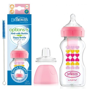 DR BROWN'S OPTIONS Butelka Szeroka Ustnik 270ml 6+