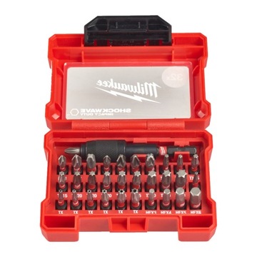 Zestaw bitów Shockwave do śrub Phillips, Pozidriv, Torx i Hex 32 szt.