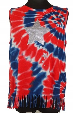 Bluzka top frędzle PATRIOTIC 18 lat 168/170 cm USA