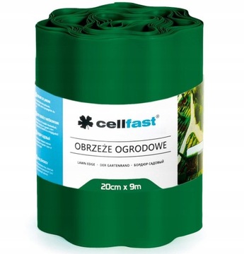 Obrzeże trawnikowe plastikowe ogrodowe 20CM X 9M ciemna zieleń faliste