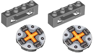 S153 Lego wyrzutnia dysków 1x4 szara 16968 2x NOWY