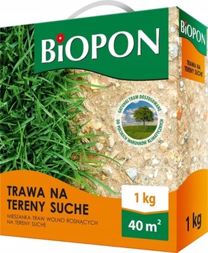 BIOPON nasiona TRAWA na TERENY SUCHE 1kg - 40m²