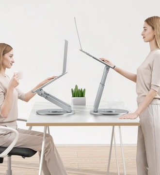Stojak alu pod laptopa TOUNEE Obrót 360° Regulowany dla MacBook iPad (LS07)