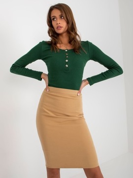Юбка-карандаш темно-зеленого цвета на завязках, 40 л.