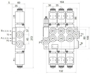 ЭЛЕКТРОГИДРАВЛИЧЕСКИЙ РАСПРЕДЕЛИТЕЛЬ 3Z50 3XA1 12V БАДЕСТНОСТЬ