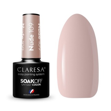 Claresa Soak Off UV/LED Nude lakier hybrydowy 109 5g P1