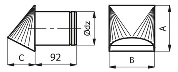 Воздухозаборник белый, диаметр 160 мм, CZNP160-ML