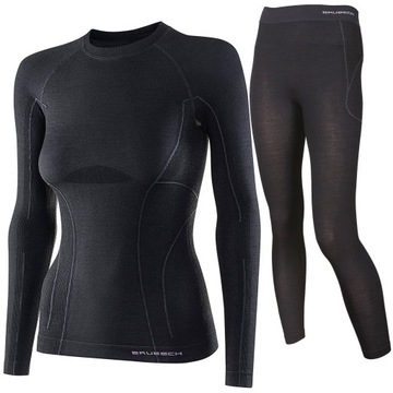BRUBECK BIELIZNA TERMOAKTYWNA KOMPLET DAMSKI ACTIVE WOOL WEŁNA MERINO | XL