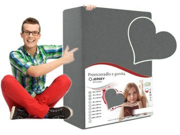 PRZEŚCIERADŁO POLSKA JAKOŚĆ GRAFIT 80x180 JERSEY