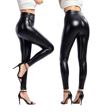 LEGGINSY WINYLOWE GETRY WINYL SPODNIE RURKI LATEKS