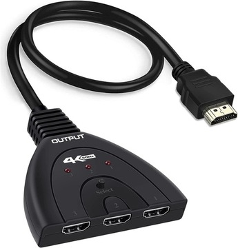 Rozdzielacz Rozgałęźnik Switch HDMI 3x1 3 Porty 4K