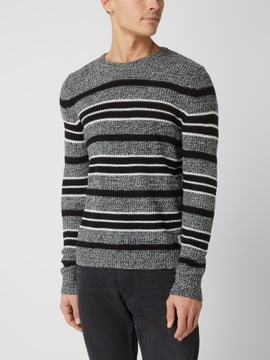 JACK&JONES MONOCHROMATYCZNY PLECIONY SWETER (XS)