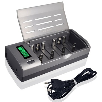 8 gniazd LCD Smart 1,2 V NIMH NICD AA AAA CD 9 V Ładowarka