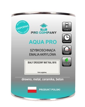 AQUA PRO Emalia Szybk 0,8L Biały Dr. RAL 9016 MAT