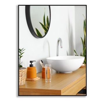 ЧЕРНОЕ ЗЕРКАЛО LOFT 70x50 ПРЯМОУГОЛЬНОЕ АЛЮМИНИЙ