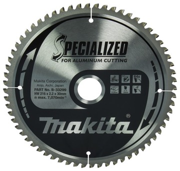 Tarcza piła widiowa do ALUMINIUM MAKITA 216x30 64Z B-33299 B-09628