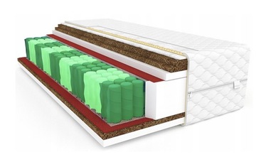 Materac 200x200 24cm H4 sprężynowy KIESZONKOWY PIANKOWY KOKOS DWUSTRONNY