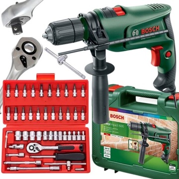 УДАРНАЯ ДРЕЛЬ EASYIMPACT BOSCH 600 Вт + АКСЕССУАРЫ