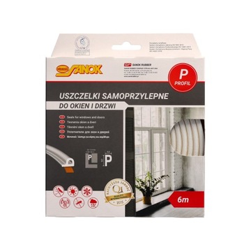 Уплотнитель самоклеящийся для окон ТИП Р 6 м БЕЛЫЙ Уплотнитель резиновый