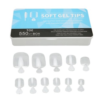 TIPSY DO STÓP PRZEDŁUŻANIA PAZNOKCI CLEAR 550 SZT