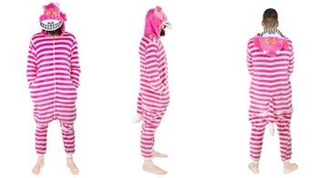 KOSTIUM ONESIE KIGURUMI PRZEBRANIE CHESHIRE CAT KOMBINEZON PIŻAMA S