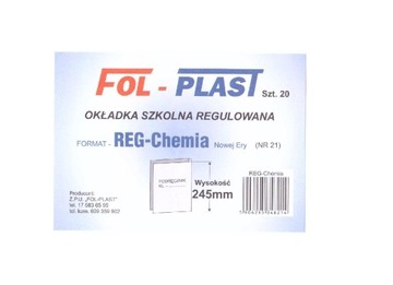 Okładka REGULOWANA foliowa 245mm CHEMIA NR.21 szkolna