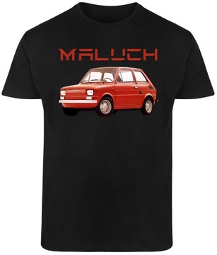 T-SHIRT MĘSKI DLA FANA FIAT 126P MALUCH ŚMIESZNA KOSZULKA CZARNA R-XS A534