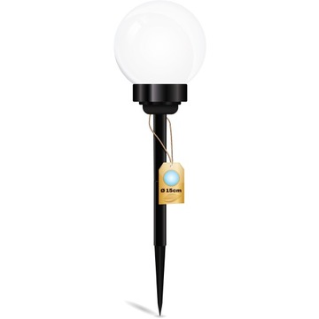 4 светодиодных садовых светильника SOLAR BALL WHITE 15 см