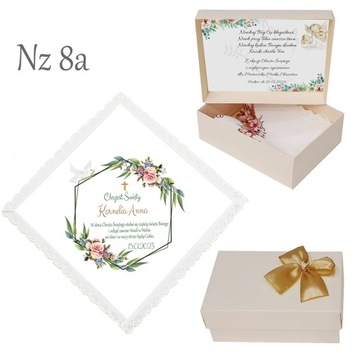 БЕЛАЯ КРЕСТАЛЬНАЯ ХАНИЦА для мальчика, девочки, КРЕЩЕНИЕ, ИМЯ, коробка