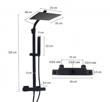 Душевой набор, термостат, смеситель для тропического душа