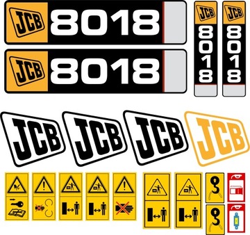 NAKLEJKI JCB 8018 MINIKOPARKA LAMINOWANE