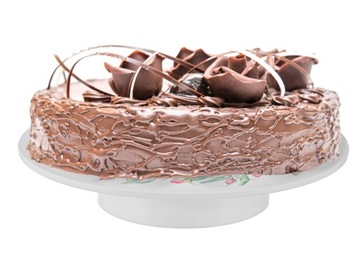 PATERA NA CIASTO WYPIEKI TORT OWOCE TALERZ WYSOKI NA PODSTAWCE 28CM KWIATY