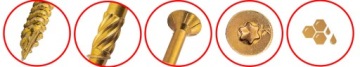 200 винтов TORX PADES 6x50 TORX PADES 6x50 TORX CONSTRUCTIVE PŁ 8S