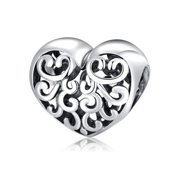 Zawieszka Charms Serce srebrny 925