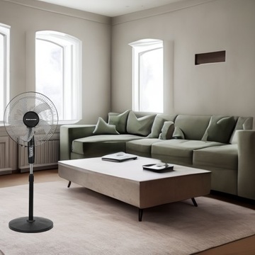 НАПОЛЬНЫЙ ВЕНТИЛЯТОР, НАСТОЛЬНЫЙ ВЕНТИЛЯТОР, ВРАЩАЮЩИЙСЯ, МОЩНЫЙ, ТИХИЙ ПОТОК, 5 ЛОПАСТЕЙ