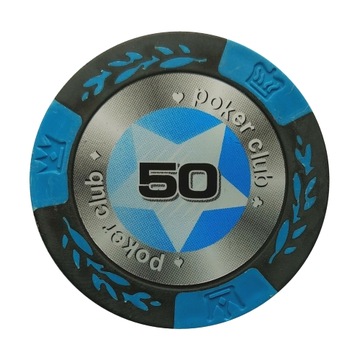 Żeton Poker Club Nominał 50 Jasnoniebieski x25