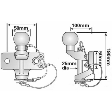 Adapter Haka Holowniczego USA 50x50 Kula z Zaczepem do Jeep Wrangler 06-18