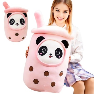 MASKOTKA PLUSZAK PODUSZKA 70 cm DUŻA PLUSZOWA PANDA BUBBLE TEA KAWAII XXL