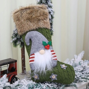 РОЖДЕСТВЕНСКИЙ НОСОК ЛОСЬ САНТА СНЕГОВИК 3ШТ.