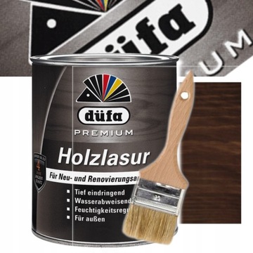 DUFA PREMIUM HOLZLASUR LAZURA LAKIEROBEJCA 5L PALISANDER + PĘDZEL 50MM