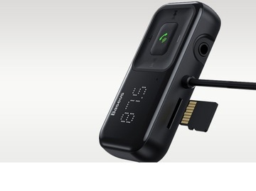 BASEUS TRANSMITER FM BLUETOOTH ŁADOWARKA SAMOCHODOWA 2x USB AUX SD 2.1A
