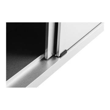 STÓŁ ROBOCZY 180x60 Z SZAFKĄ DRZWI PRZESUWNE INOX