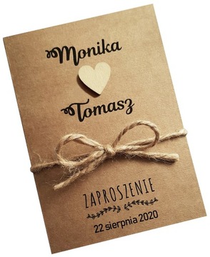 Zaproszenie na Ślub EKO ślubne rustykalne +koperta